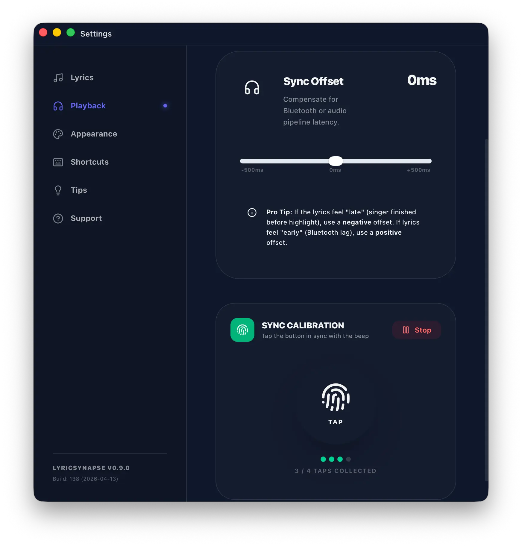 Sync Calibration